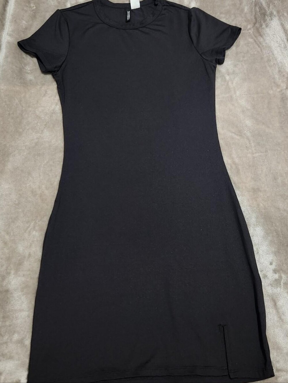 Divided Black Midi T-Shirt Dress